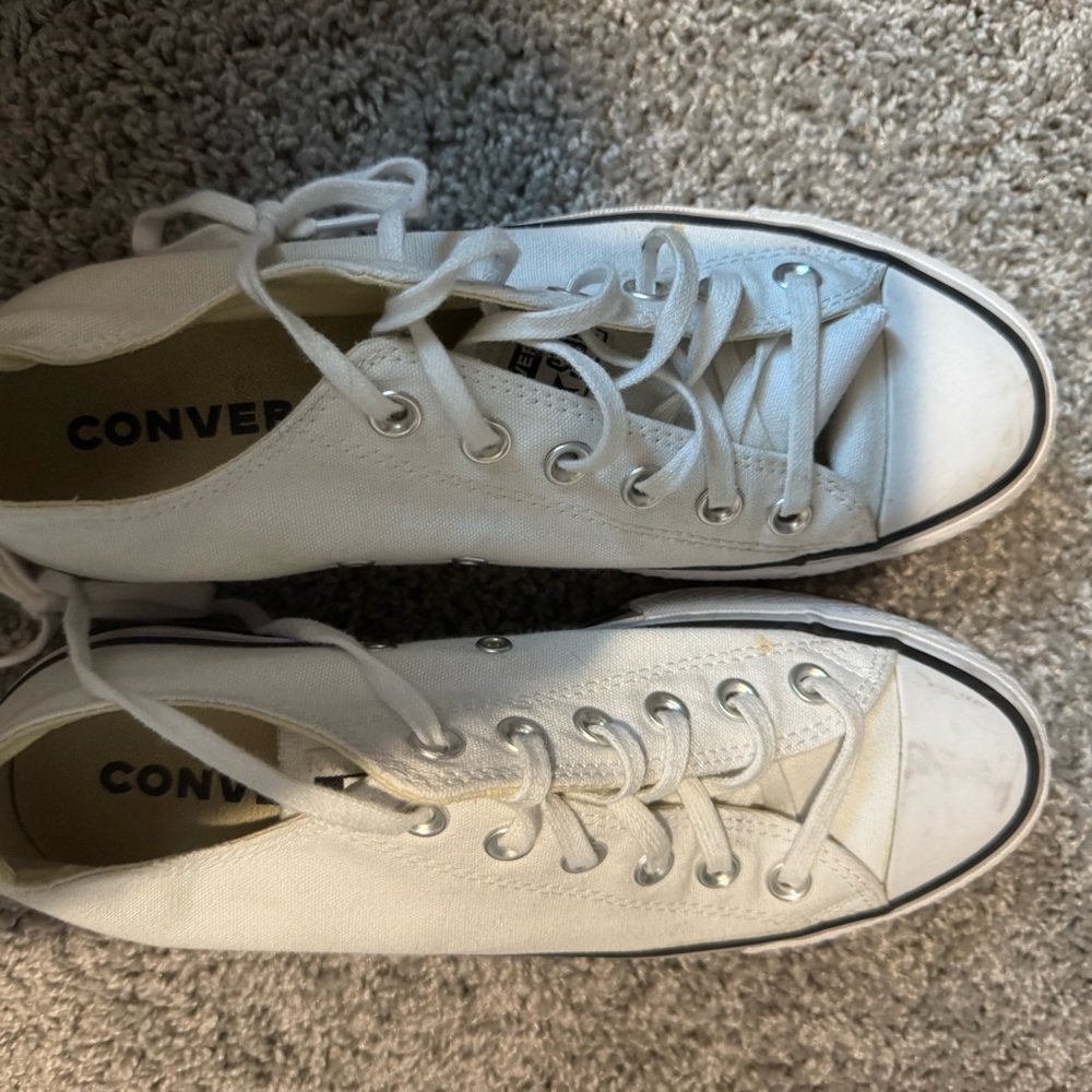 Platform Converse Cream Canvas Sneakers
